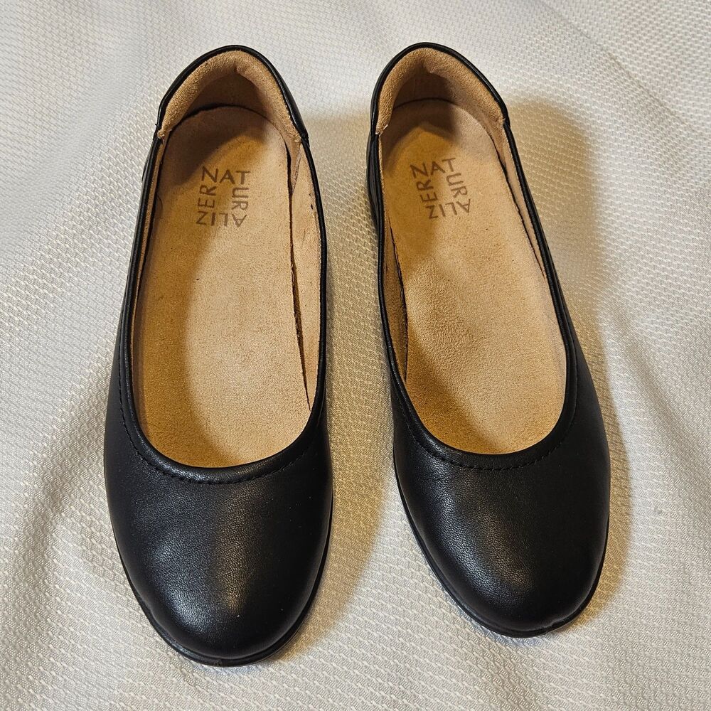Naturalizer Flexy Leather Slip on Black Ballet shoes womens 7 - Picture 3 of 7